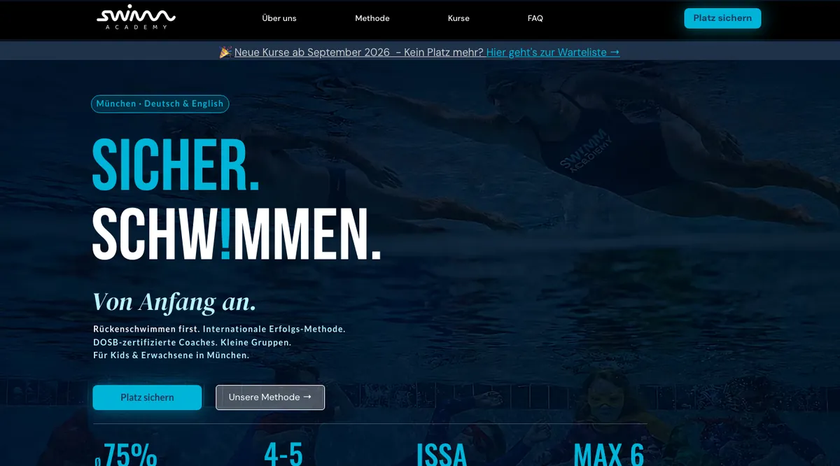 Website der SW!MM Academy